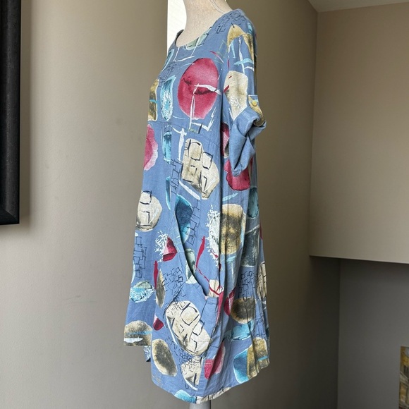 Cristina Vergani Women’s Abstract Linen-blend Dress - Size Large - Picture 9 of 12